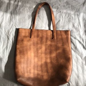 Cognac Faux Leather X-Large Bag